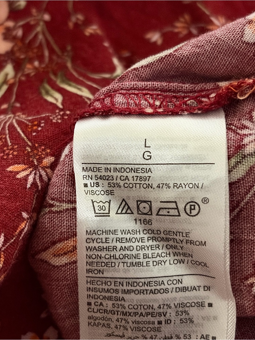 Old Navy Burgundy Floral V‑Neck Mini Dress - Picture 5 of 7